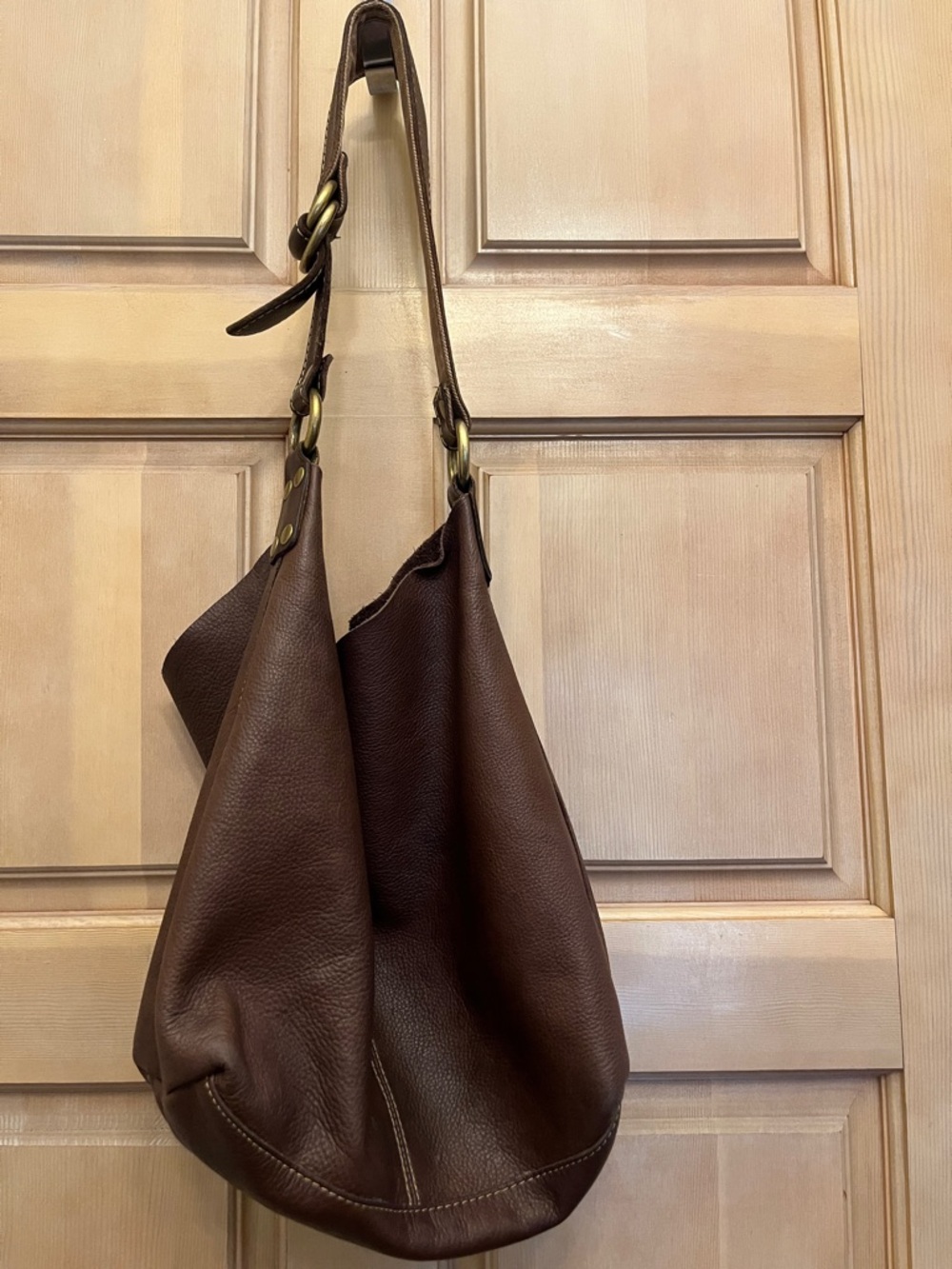 Lucky Brand Brown Leather Hobo Slouch Purse